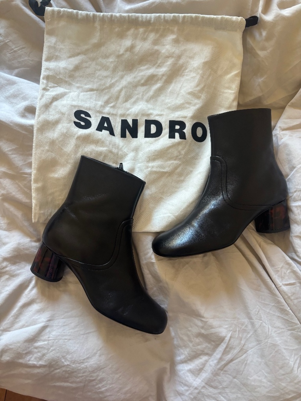 Sandro leather ankle boots